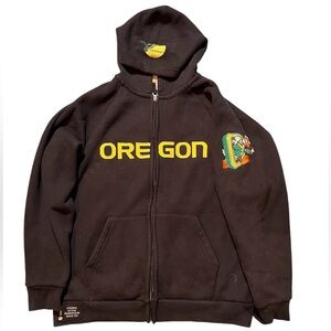 Oregon duck vintage patch zip up hoodie size large